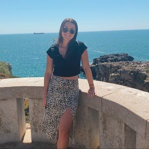 Leopard print long skirt